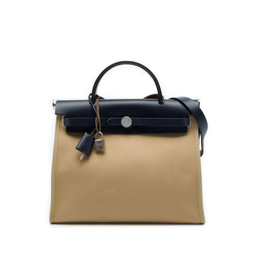 Hermes Herbag Zip Leather And Toile 31