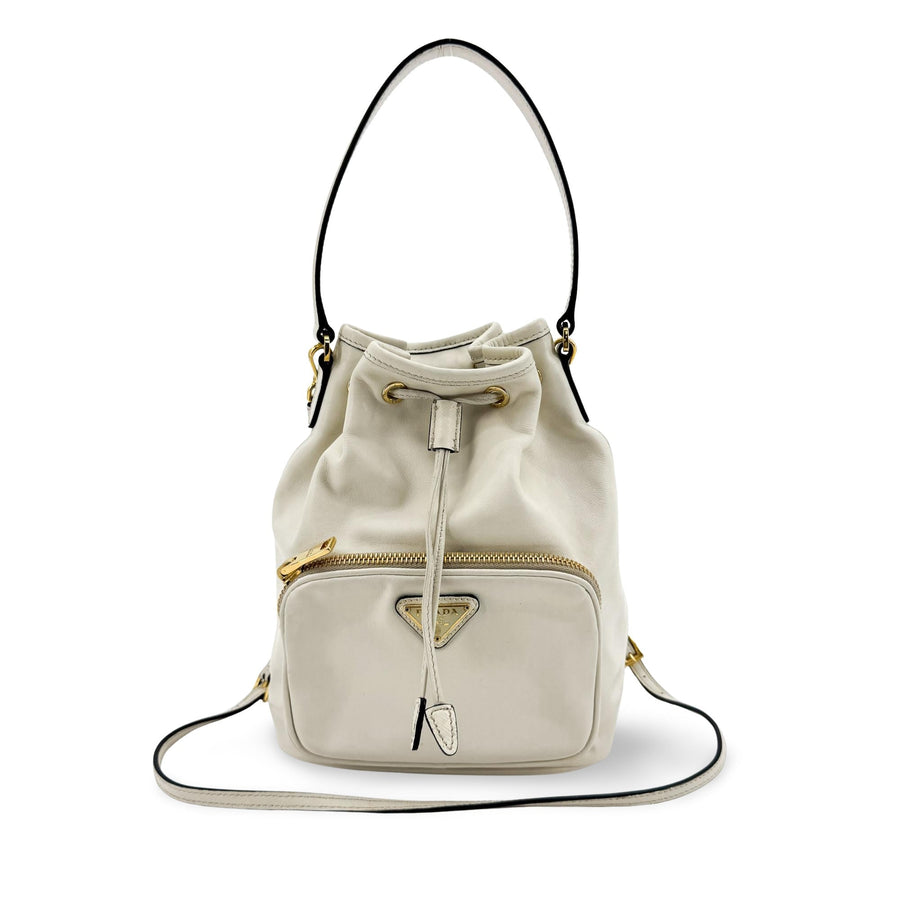 Prada Drawstring Pocket Bucket Bag Soft