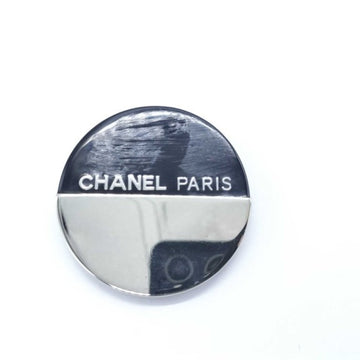 Chanel Round Brooch Plastic Black And