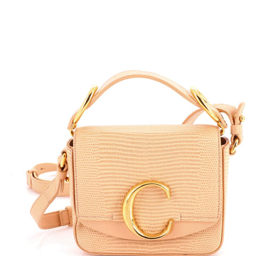Chloe C Flap Bag Lizard Embossed Leather