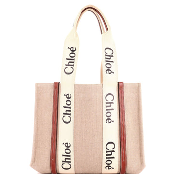Chloe Woody Tote Canvas With Leather