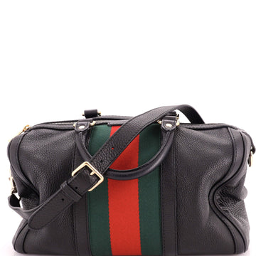 Gucci Vintage Web Boston Bag Leather