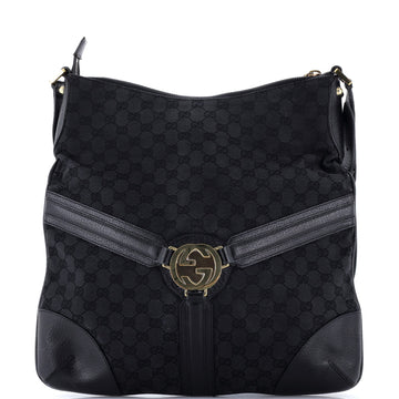 Gucci Reins Zip Messenger Gg Canvas With