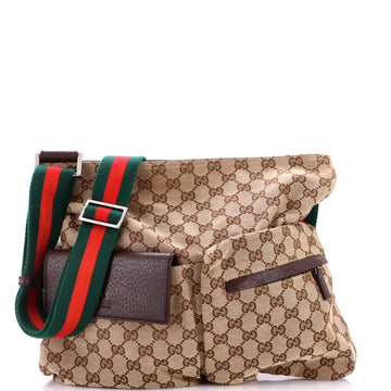 Gucci Double Pocket Web Messenger Gg