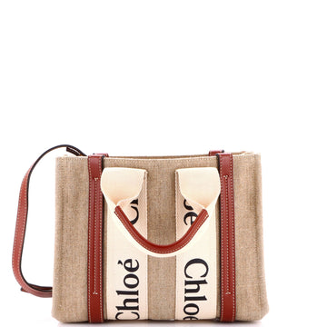 Chloe Woody Convertible Tote Canvas With