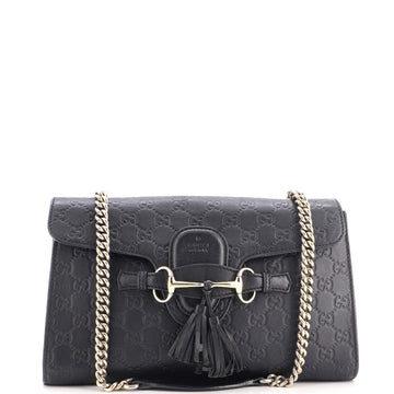 Emily Chain Flap Bag Guccissima Leather