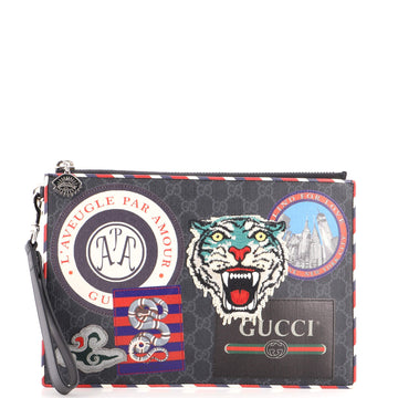 Gucci Night Courrier Pouch Gg Coated