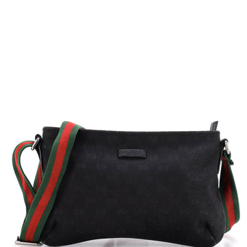 Gucci Web Strap Messenger Bag Gg Canvas