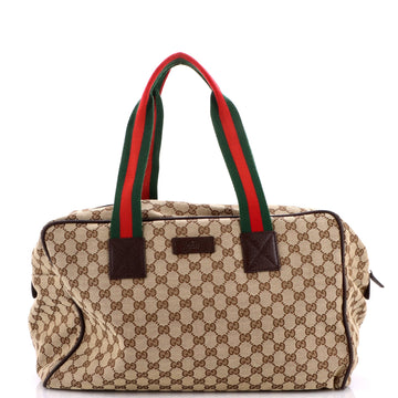 Gucci Web Carry On Duffle Bag Gg Canvas