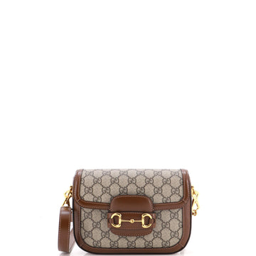 Gucci Horsebit Shoulder Bag Gg Coated