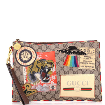 Gucci Courrier Pouch Gg Coated Canvas