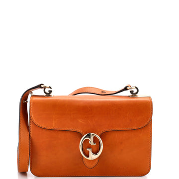 Gucci Flap Top Handle Bag Leather Medium