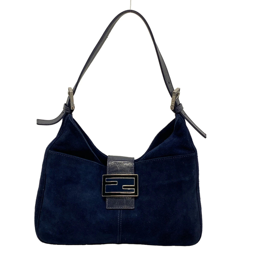 Fendi Dark Navy Suede Leather Shoulder