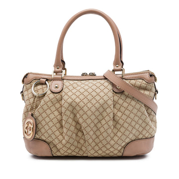 Gucci Diamante Canvas Sukey Satchel Pre-
