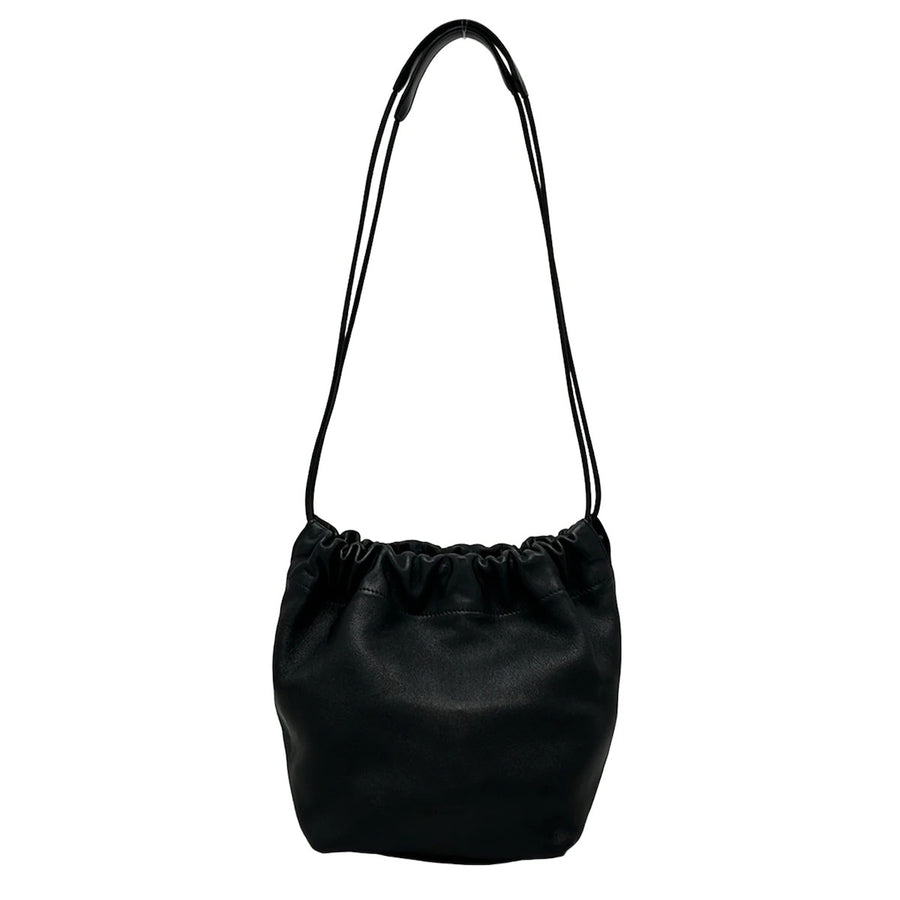 Jil Sander Drawstring Bag Black Leather