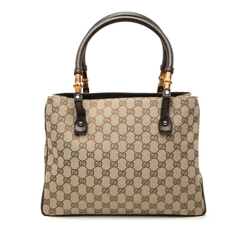 Gucci Gg Canvas Bamboo Tote Pre-Loved