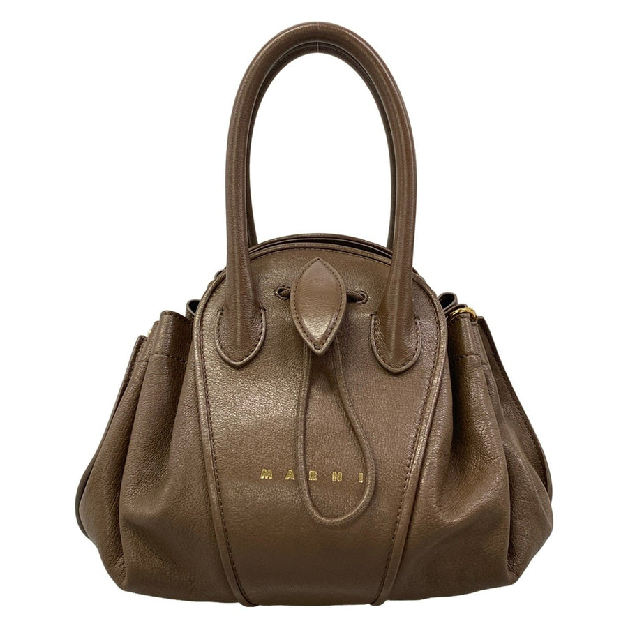 Marni Tune-Up Dark Brown Leather Tote