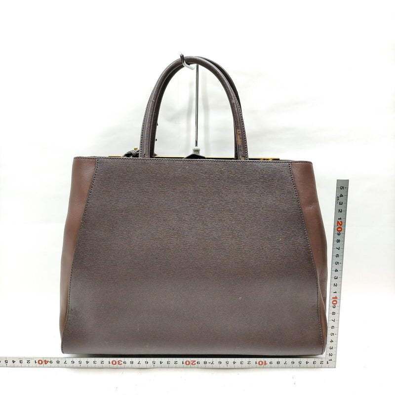 Fendi Hand Bag Brown Leather