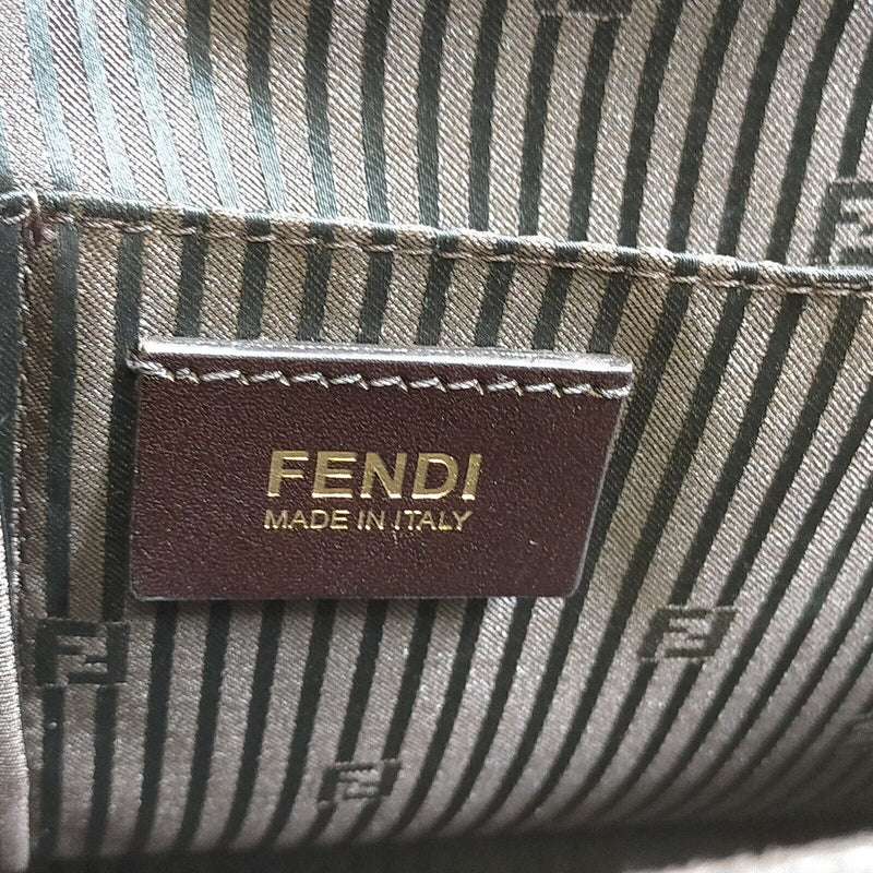 Fendi Hand Bag Brown Leather