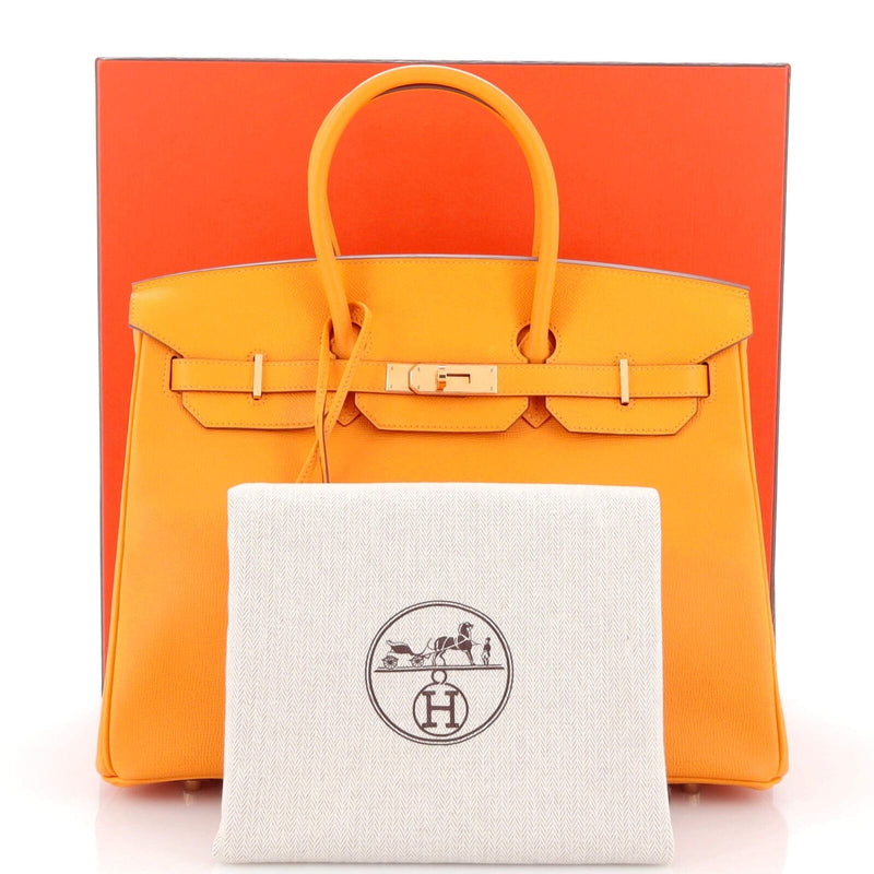 Hermes Birkin Handbag Jaune D'Or Epsom