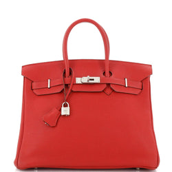 Hermes Birkin Handbag Rouge Vif Togo