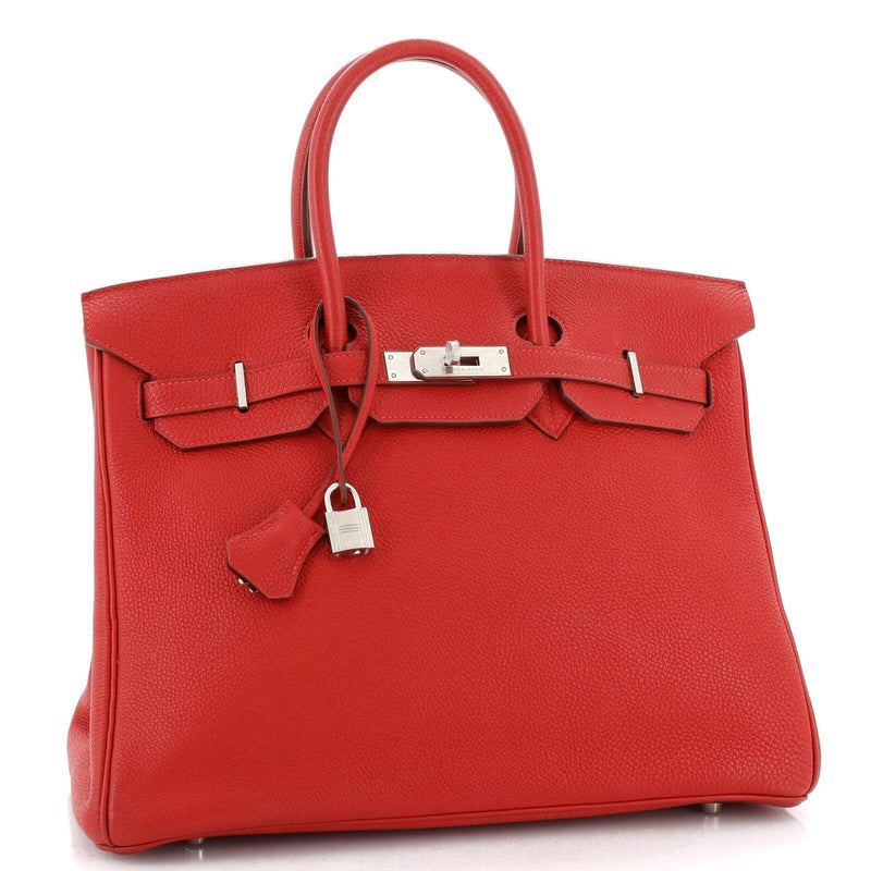 Hermes Birkin Handbag Rouge Vif Togo