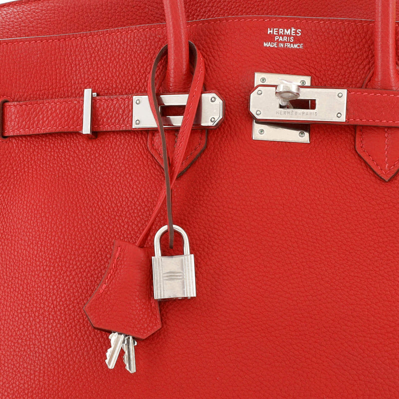 Hermes Birkin Handbag Rouge Vif Togo