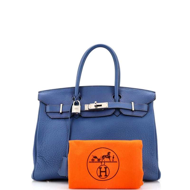 Hermes Birkin Handbag Bleu De Prusse