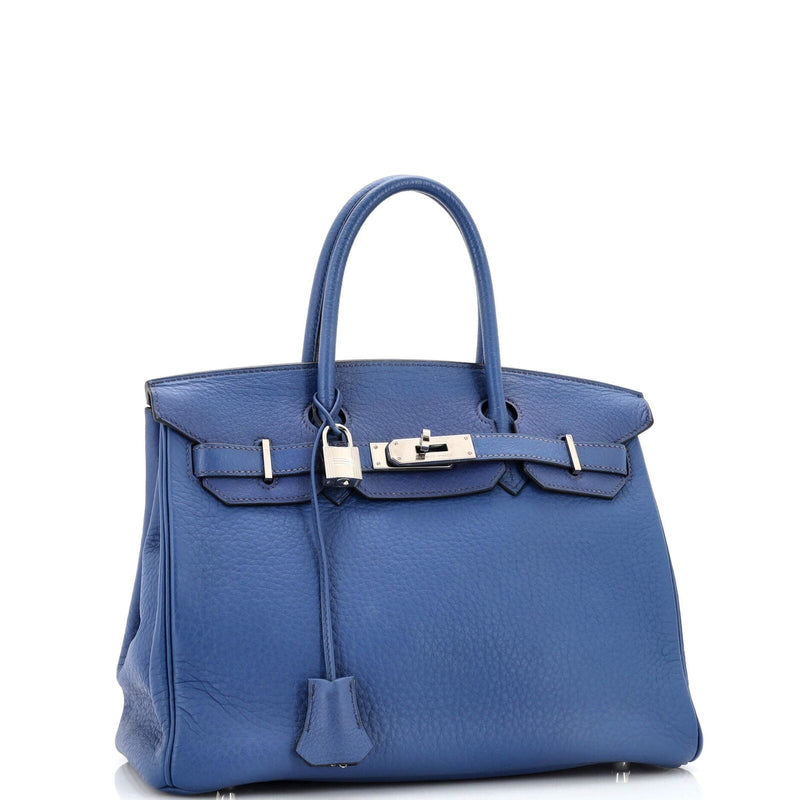 Hermes Birkin Handbag Bleu De Prusse