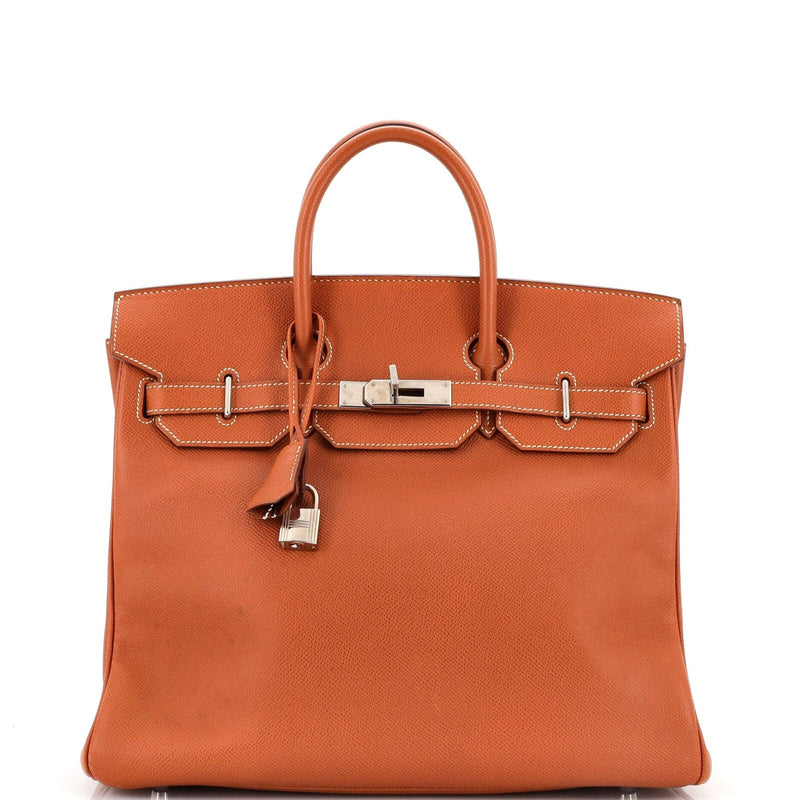 Hermes Hac Birkin Bag Cognac Epsom With