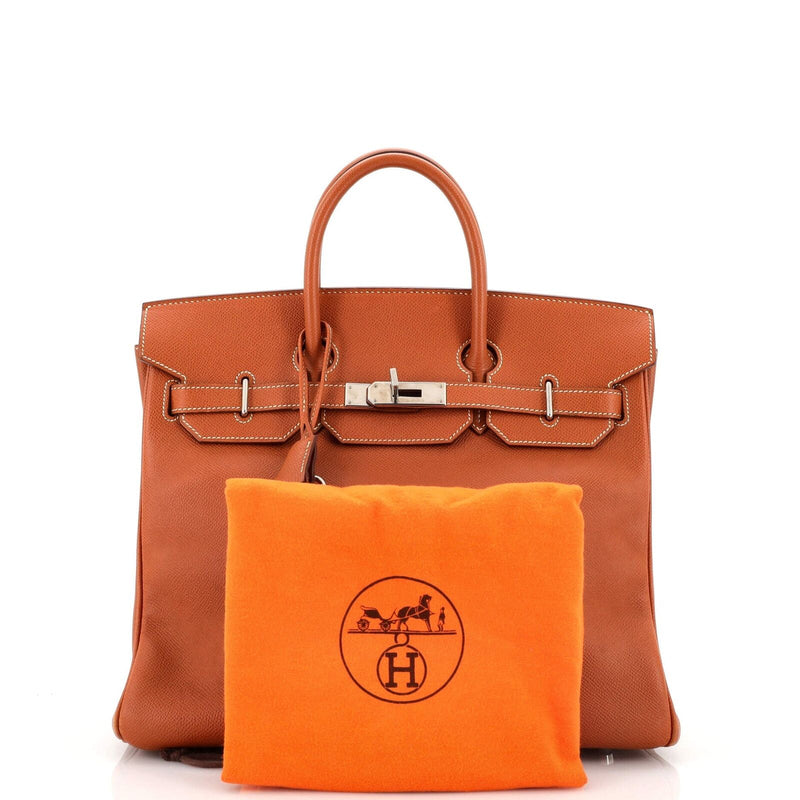 Hermes Hac Birkin Bag Cognac Epsom With