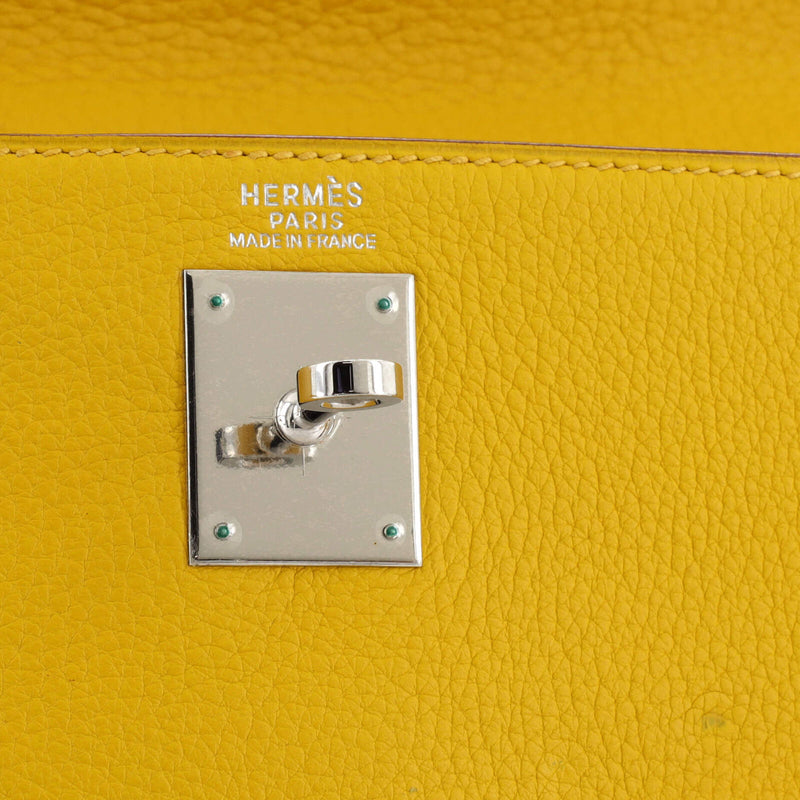 Hermes Kelly Handbag Jaune Clemence With