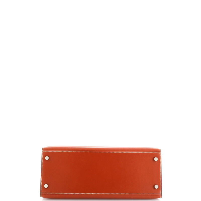 Hermes Kelly Handbag Brique Box Calf