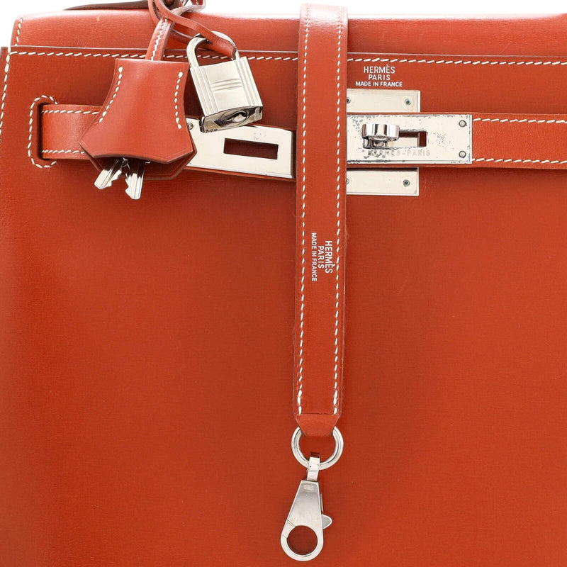 Hermes Kelly Handbag Brique Box Calf