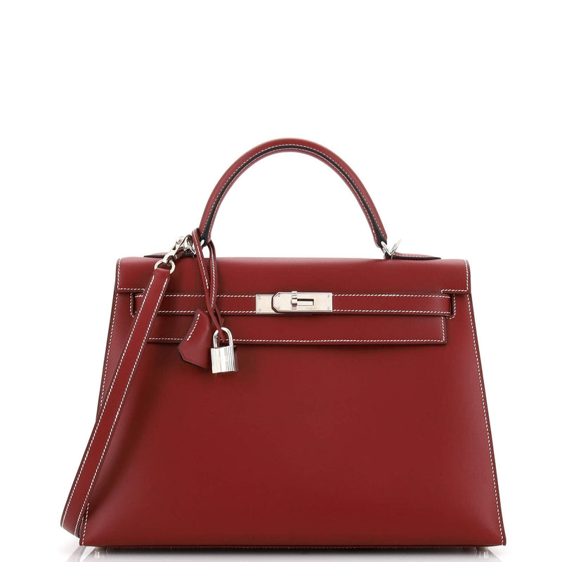 Hermes Kelly Handbag Rouge H Chamonix