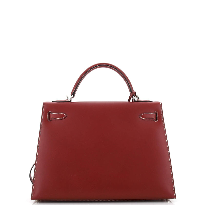 Hermes Kelly Handbag Rouge H Chamonix