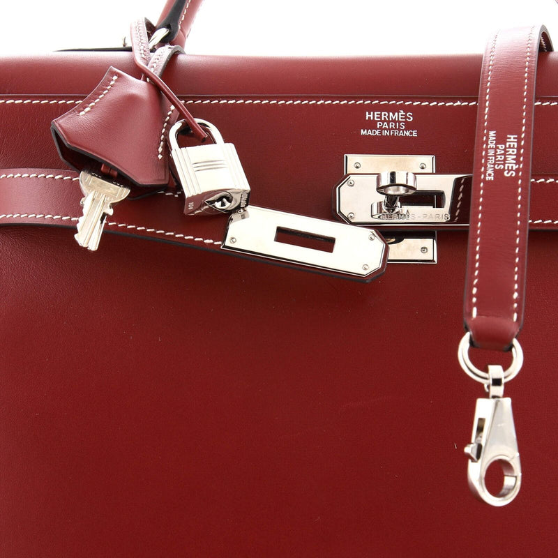 Hermes Kelly Handbag Rouge H Chamonix