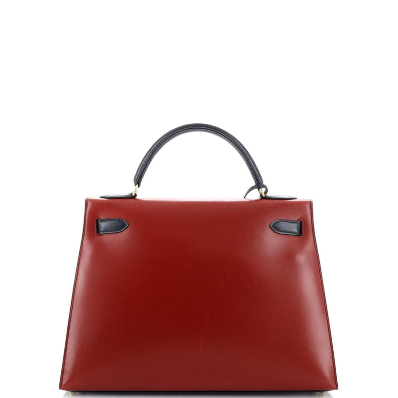 Hermes Kelly Handbag Tricolor Box Calf