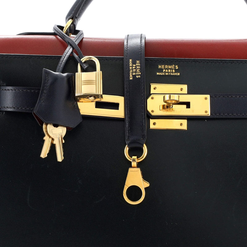 Hermes Kelly Handbag Tricolor Box Calf