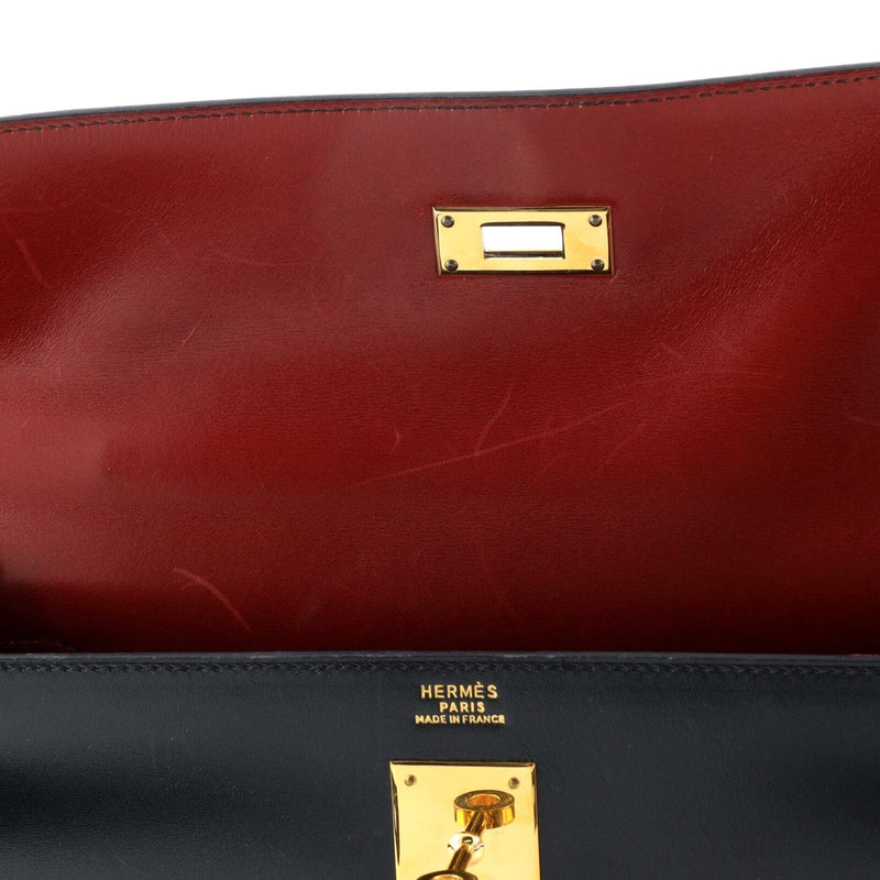 Hermes Kelly Handbag Tricolor Box Calf