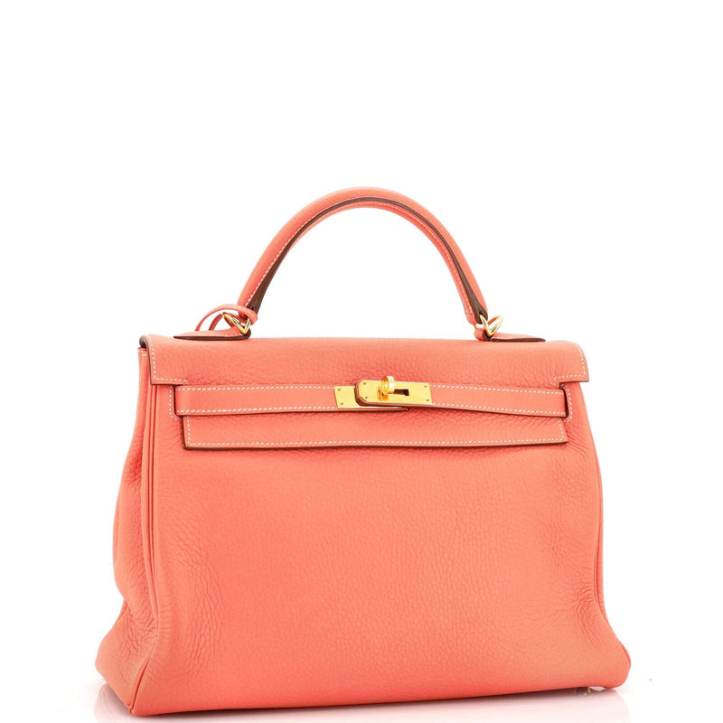Hermes Kelly Handbag Crevette Clemence