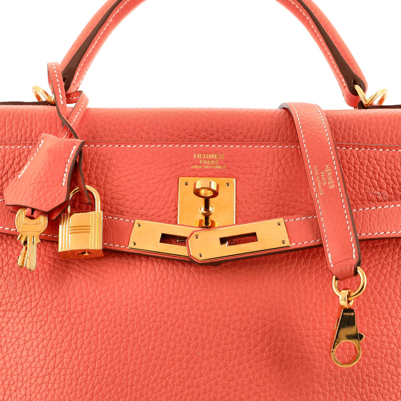 Hermes Kelly Handbag Crevette Clemence