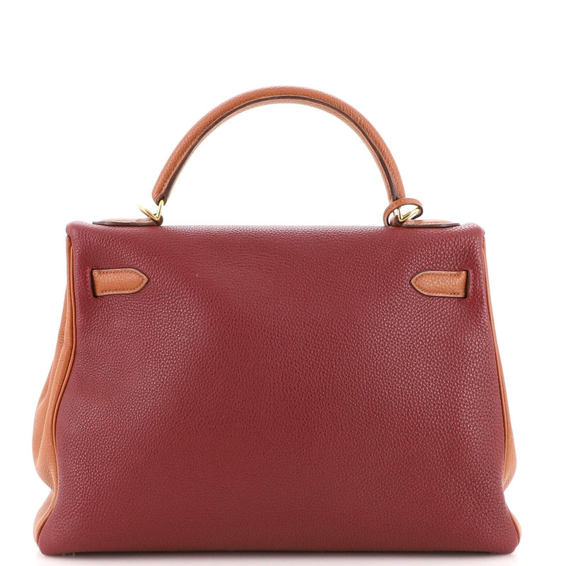 Hermes Kelly Handbag Tricolor Togo With