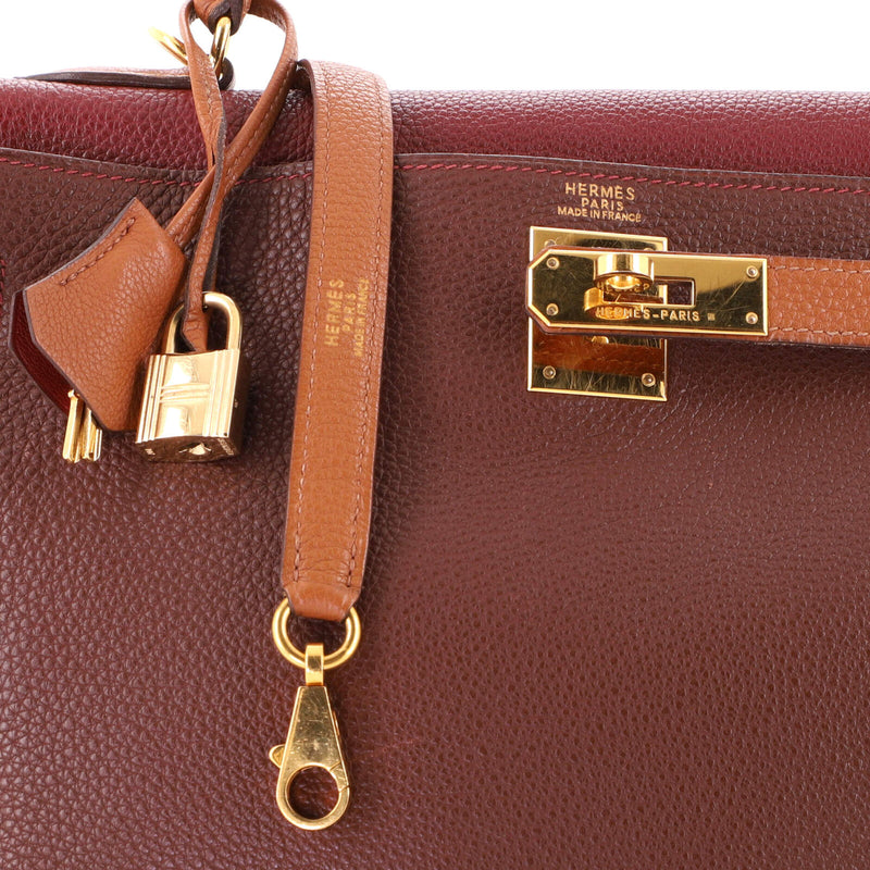 Hermes Kelly Handbag Tricolor Togo With