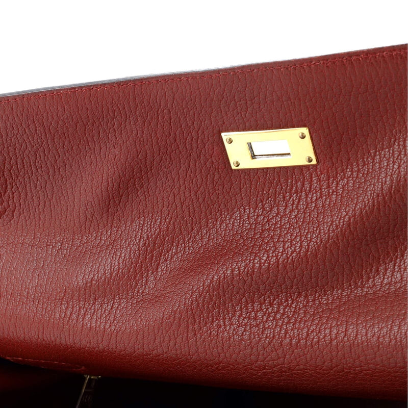 Hermes Kelly Handbag Toile And Red