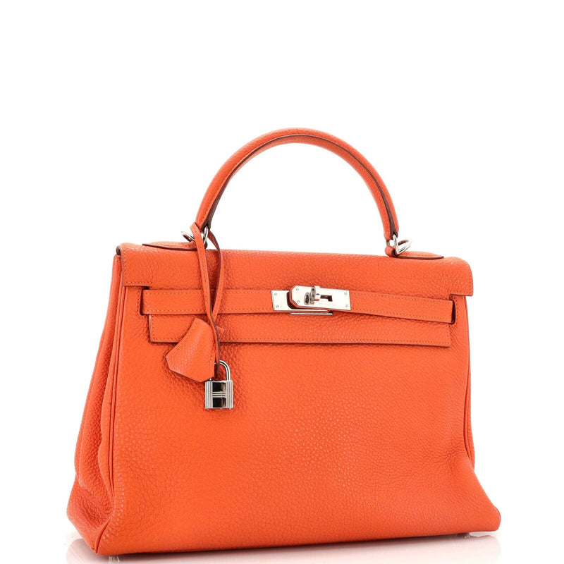 Hermes Kelly Handbag Orange H Togo With