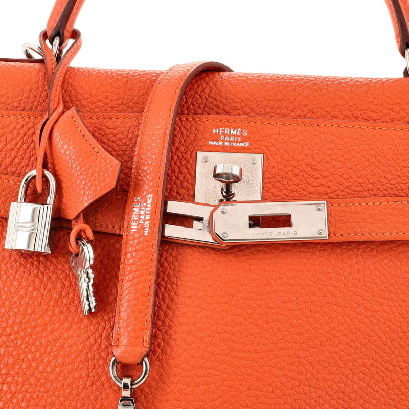 Hermes Kelly Handbag Orange H Togo With