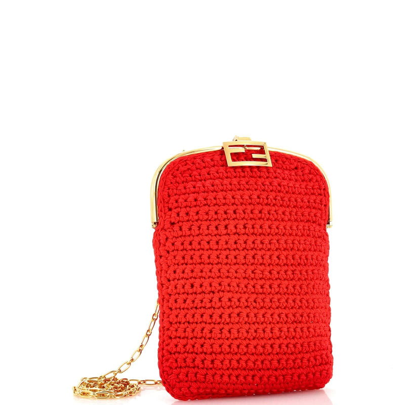 Fendi Baguette Phone Bag Woven Crochet