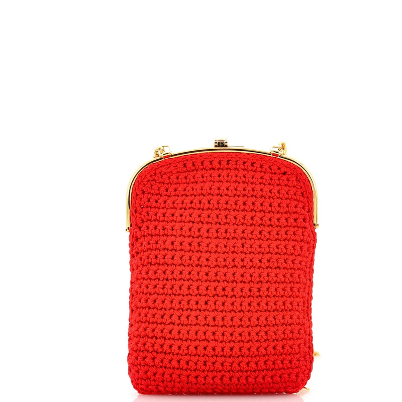 Fendi Baguette Phone Bag Woven Crochet