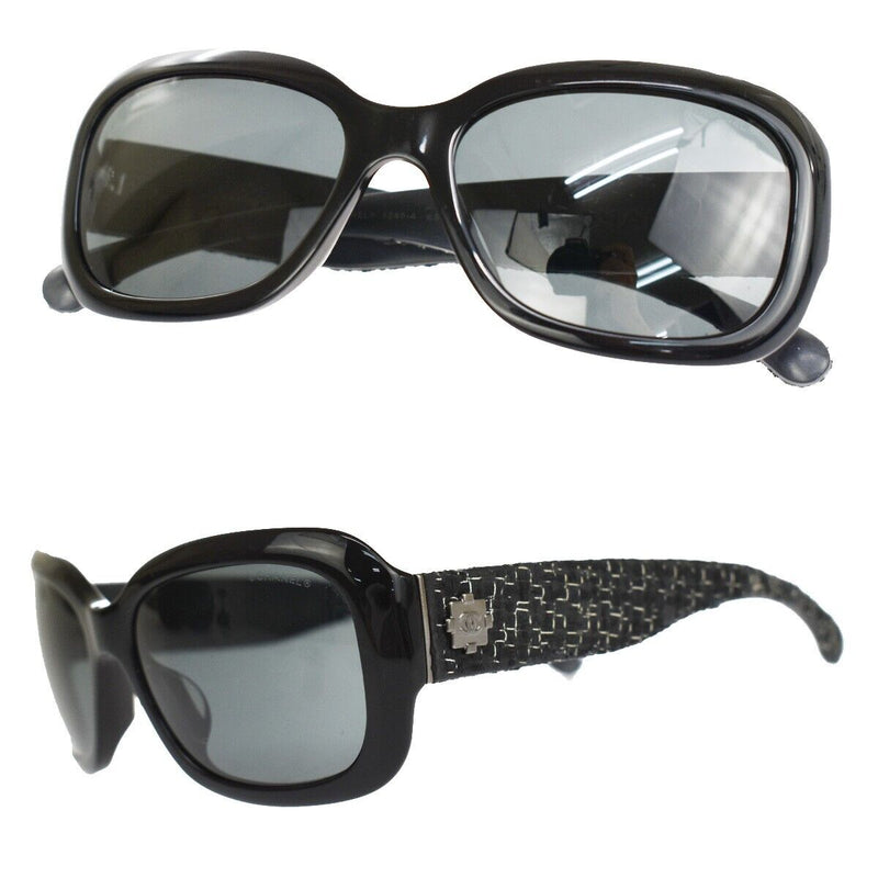 Chanel Cc Logo Tweed Sunglasses Eye Wear